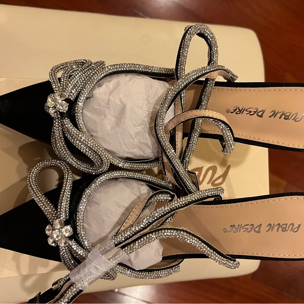 Public Desire Midnight Bow Heels